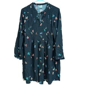 Old Navy Floral Print Pintuck Long Sleeve Mini Dress Womens Medium